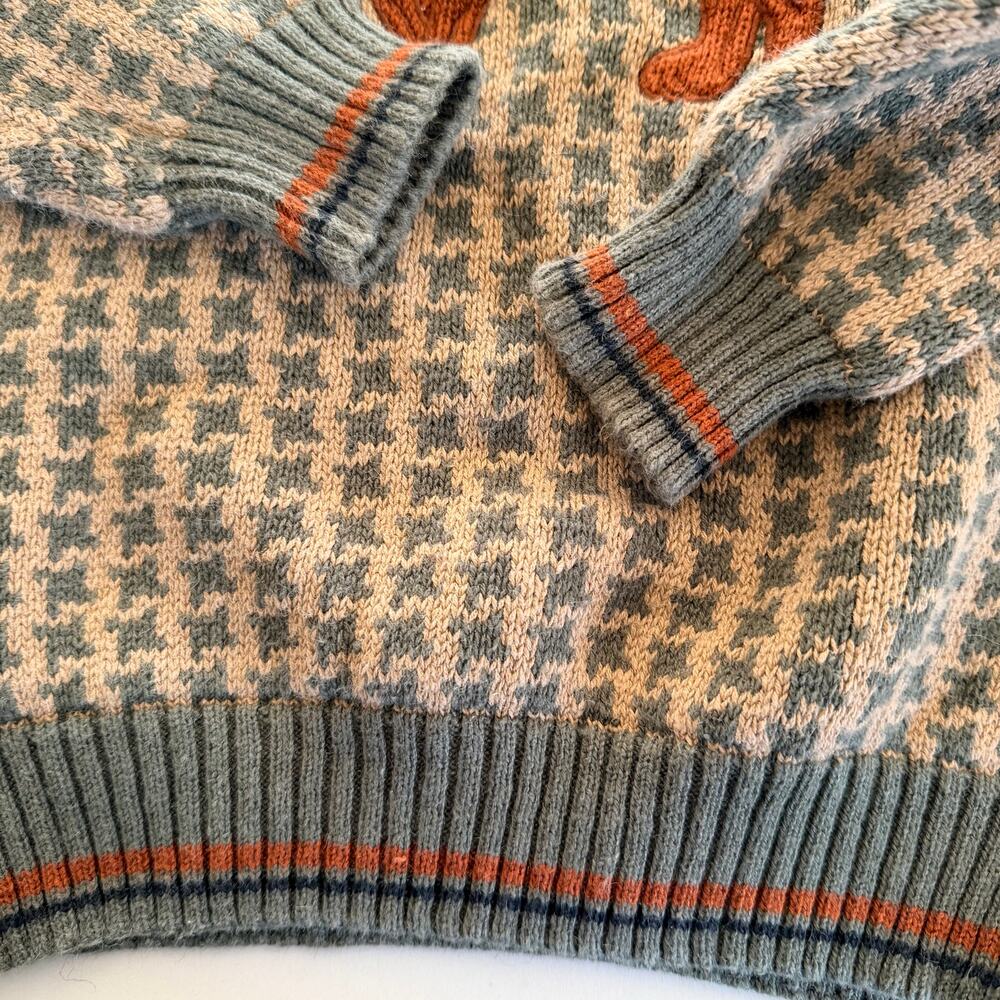 Vintage Kitestrings Houndstooth Dog Sweater with Appliqué - Picture 3 of 5